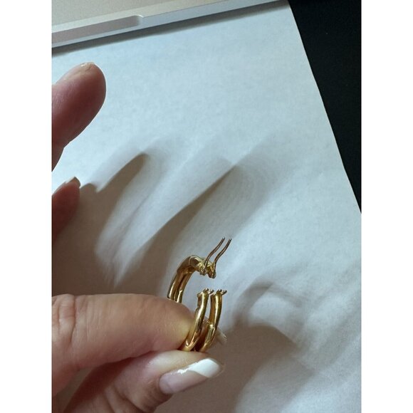 18K YELLOW GOLD EARRINGS WITH BIG ROUND CIRCLE 3,43 grams - Picture 3 of 7